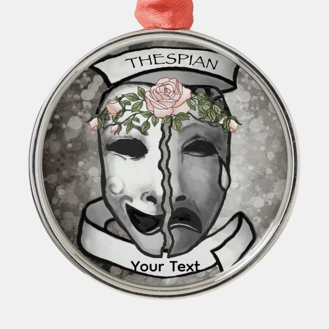Skådespelare Halvmasker Julgransprydnad Metall (Framsidan)