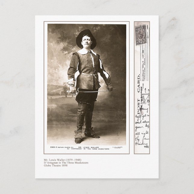Skådespelare Lewis Waller Vykort (Framsida)
