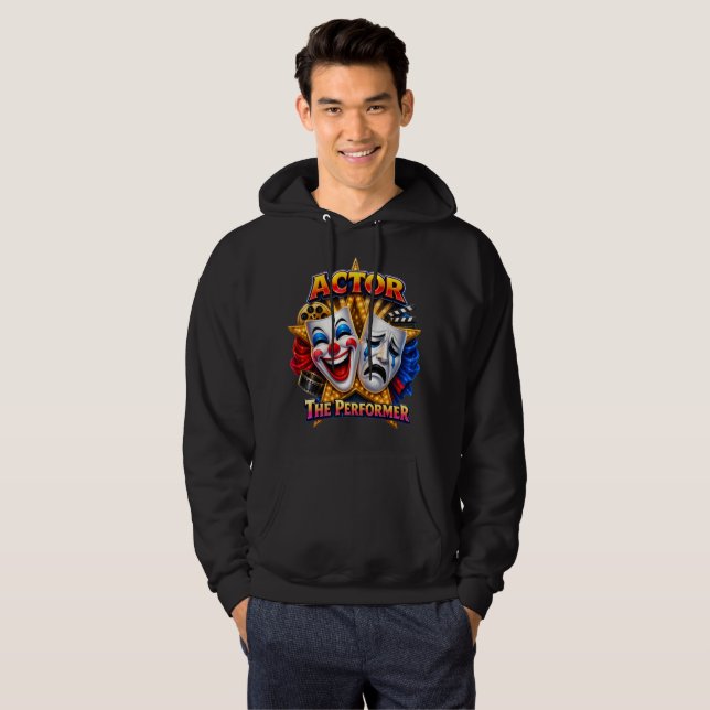Skådespelare - Manlig mörk tröja Hoodie (Hel framsida)