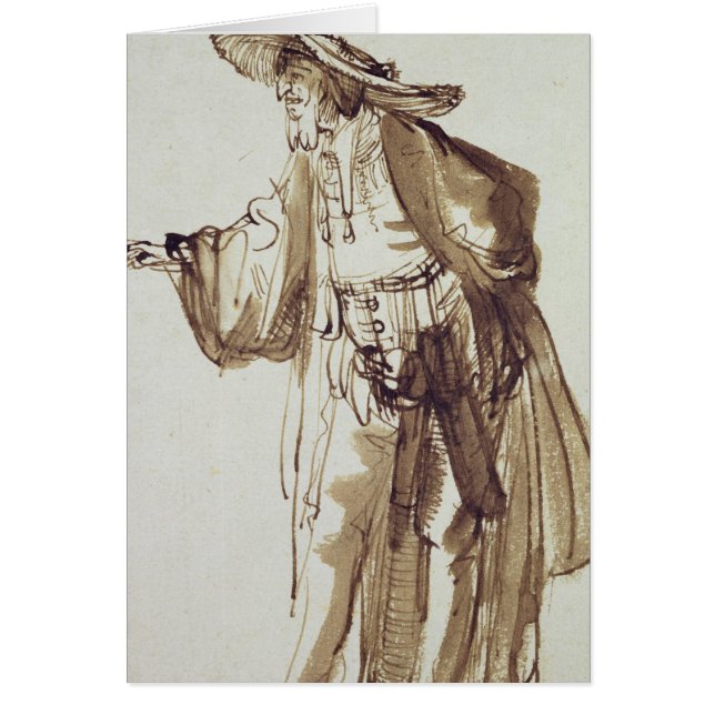 Skådespelare med enrimmed hatt hälsningskort (Framsidan)