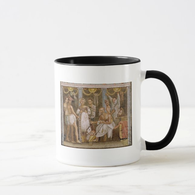 Skådespelarear som repeterar för en Satyr, leker, Mugg (Höger)