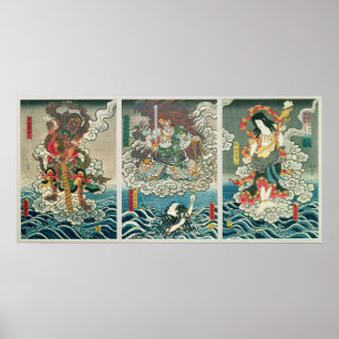 skådespelaren Ichikawa Ebizo V som gudom Fudo Myoo Poster