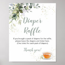 Skådespelsspel Tea Party - förkortning Raffle-teck Poster