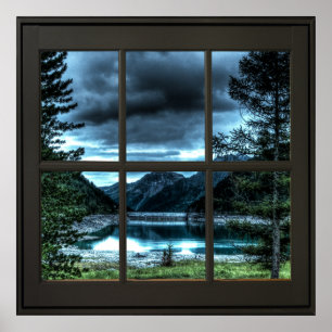 Skådevy, bild för fack-fönster, svart 24 x 24 poster