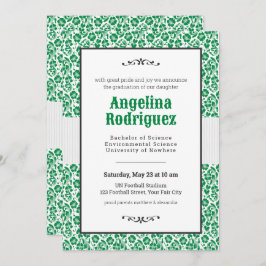 Skadfoto för Eagle Grönt Blommigt Studenten Inbjudningar