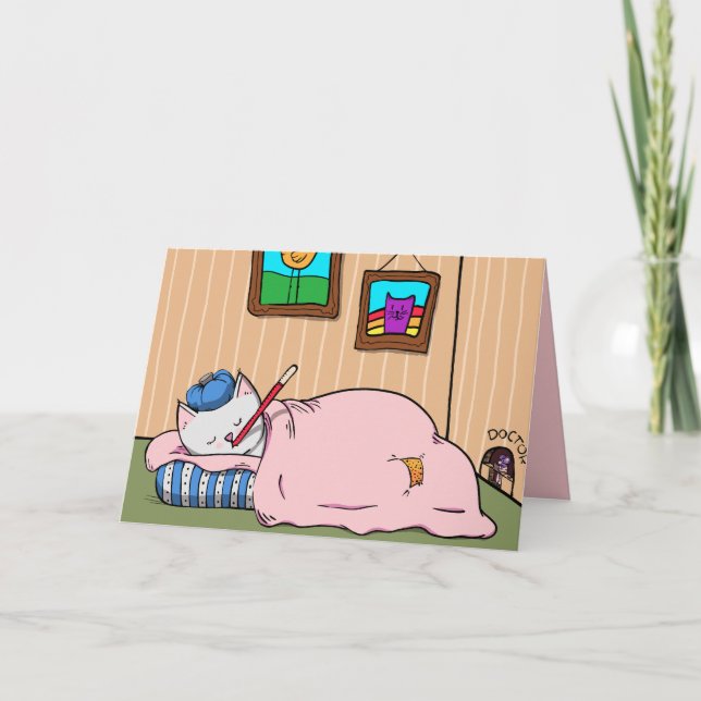 Skådig Kattunge, få snart kort (Framsida)