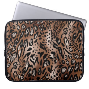 Skadillustration av leopard, sömlös mönster laptop fodral
