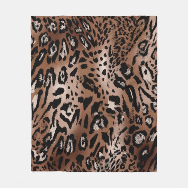 Skadillustration av leopard, sömlös väv av mönster fleecefilt (Framsidan)