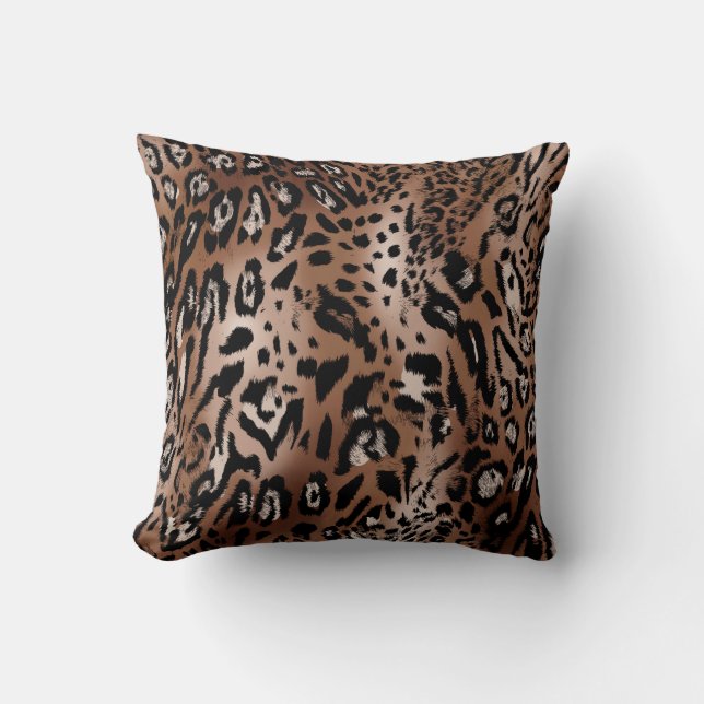 Skadillustration av leopard, sömlös väv av mönster kudde (Framsida)