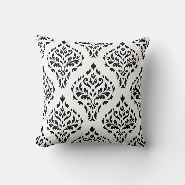 Skadläder Baroque Upprepa Mönster B&W II Kudde (Framsida)