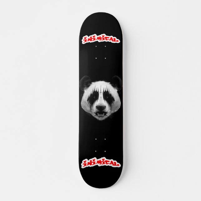 Skadlig hårdrakerpanda mini skateboard bräda 18,5 cm (Framsida)