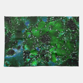 Skadlig mosaik av nattfoto på vatten i lagunen kökshandduk