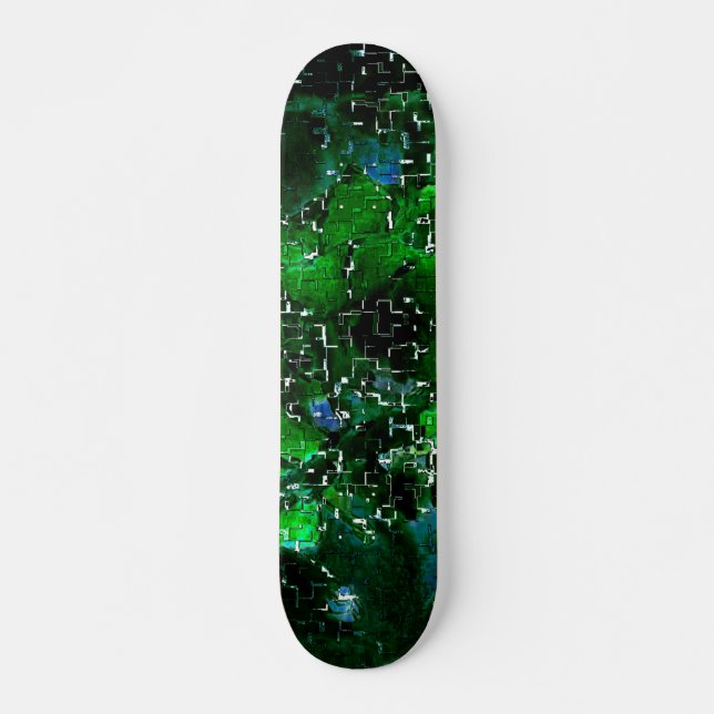 Skadlig mosaik av nattfoto på vatten i lagunen mini skateboard bräda 18,5 cm (Framsida)