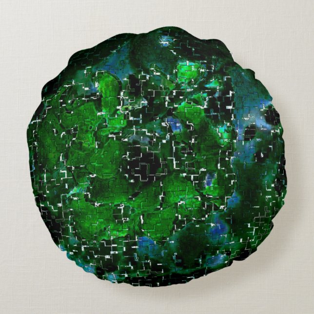 Skadlig mosaik av nattfoto på vatten i lagunen rund kudde (Baksidan)