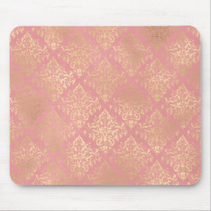 Skadlig rosa och guld elegant vintage Victorian Musmatta