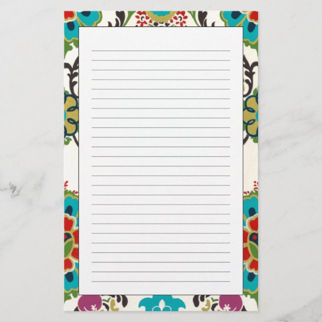 Skadliga Blommönster Brevpapper (Framsida)