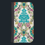 Skadliga Blommönster Samsung S4 Plånboksfodral<br><div class="desc">blommönstren turkoser,  plommon,  grönt och lila möts på vit bakgrund för att ge liv åt denna dammavla från Erica Vess i juni. Fungerar som en gåva till dig själv,  en vän eller en familjemedlem.</div>