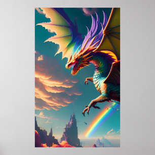 Skadliga dåd av drakoner Fantasy Poster