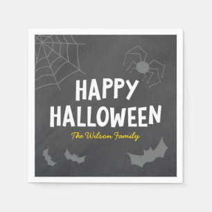 Skadliga skapelser i kalkbrädan Happy halloween Pappersservett