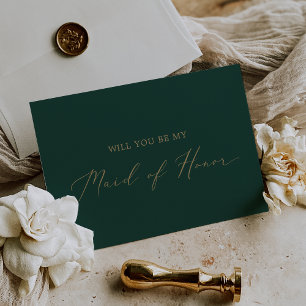 Skadligt Frieri kort för Guld Grönt Maid of honor