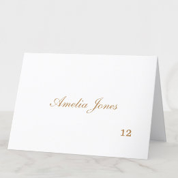 Skadligt Golden Beige Guest Namn-platskort Bordsnummer