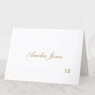 Skadligt Golden Beige Guest Namn-platskort Bordsnummer