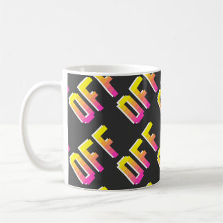 Skadlös pixel av vintage från tecken mönster. Disp Kaffemugg