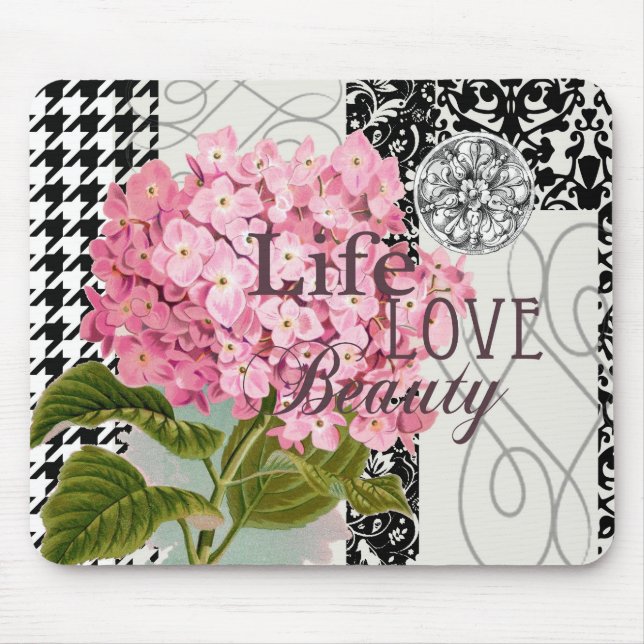 Skadmönster Blommigten Decor Kärlek Life Musmatta (Framsidan)
