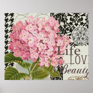 Skadmönster Blommigten Decor Kärlek Life Poster