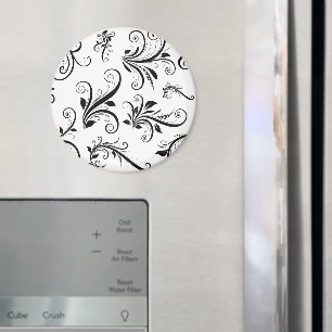 Skadmönster, Fransk Damask, svartvitt Magnet