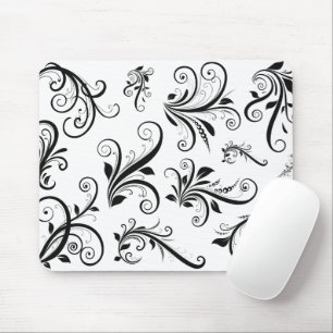 Skadmönster, Fransk Damask, svartvitt Musmatta