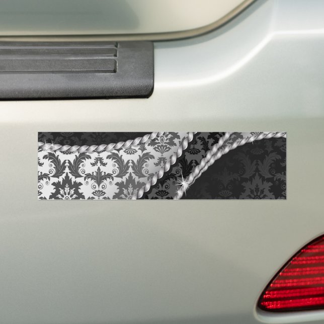 Skadmönster, Grått Damask, Fransk Damask Bildekal (På Bil)
