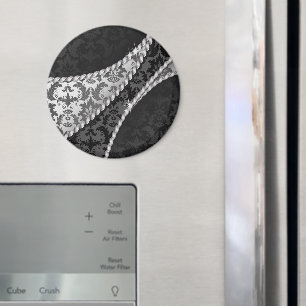 Skadmönster, Grått Damask, Fransk Damask Magnet