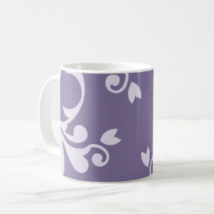 Skadmönster, Lila Damask, Fransk Damask Kaffemugg