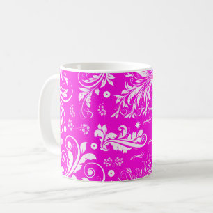 Skadmönster, Rosa Damask, Fransk Damask Kaffemugg