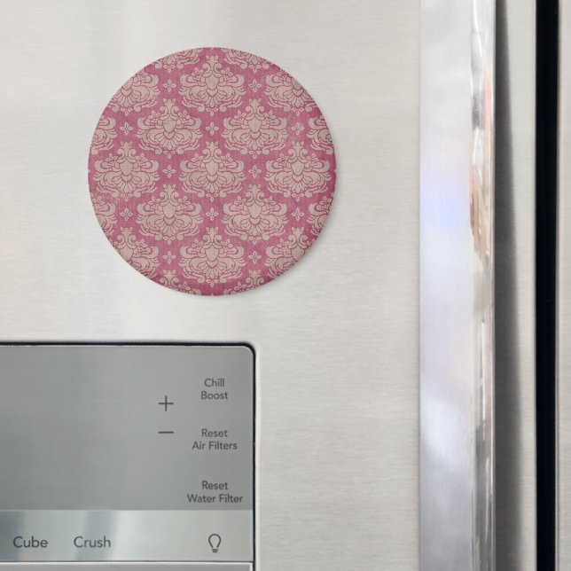 Skadmönster, Rosa Damask, Fransk Damask Magnet (In Situ (Fridge))