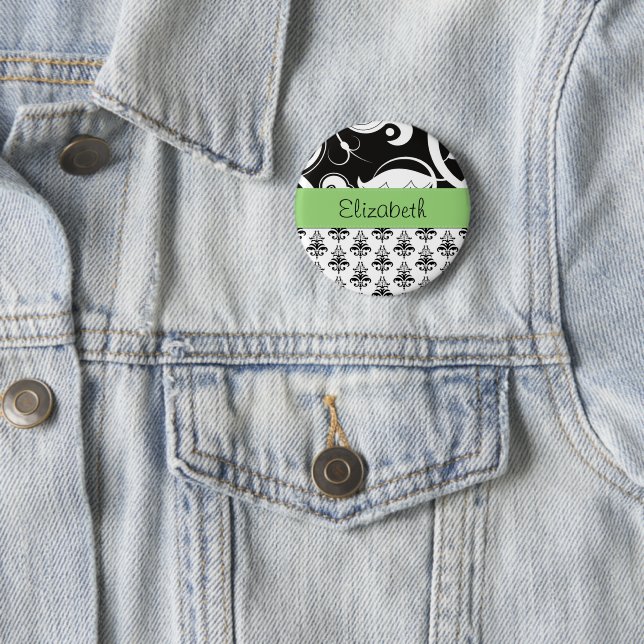 Skadmönster, svart och vit mask, ditt namn knapp (In Situ)