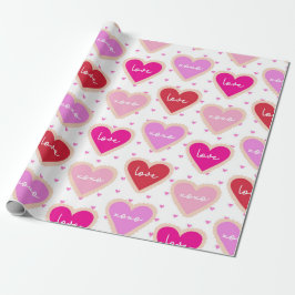 SKADOR AV HJÄRTAT FÖR ROSA OCH LILA VALENTINES DAY PRESENTPAPPER