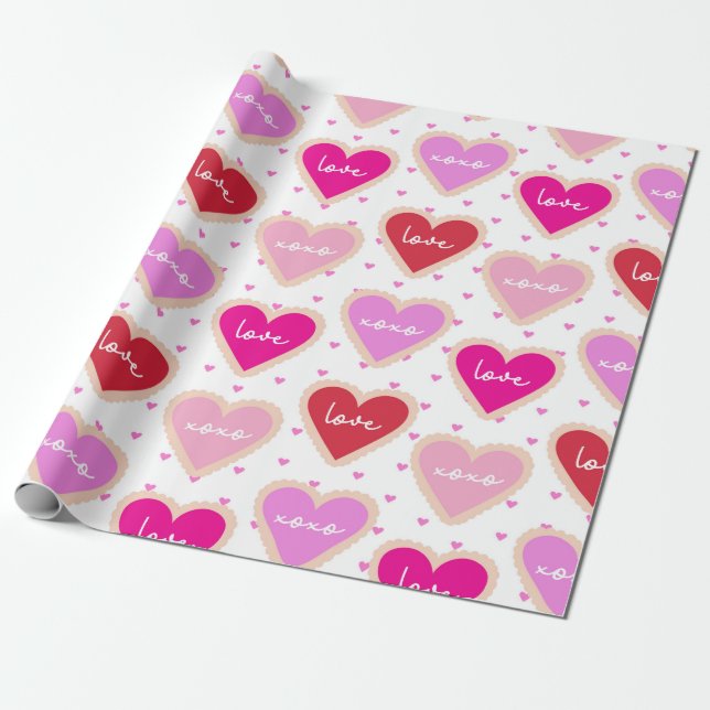 SKADOR AV HJÄRTAT FÖR ROSA OCH LILA VALENTINES DAY PRESENTPAPPER (Utrullad)