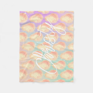 Skador av lila i pastellform av dammpersika och te fleecefilt