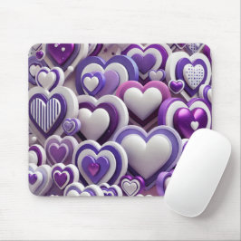 SKADOR AV LILA OCH VITA VALENTINES DAY HJÄRTOR MUSMATTA