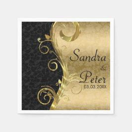 Skador av metall, Guld och svart - spara datum Pappersservett