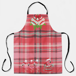 SKADOR AV ROSA PLAID & FLAMINGOS PÅ SLEIGH & BOLLA