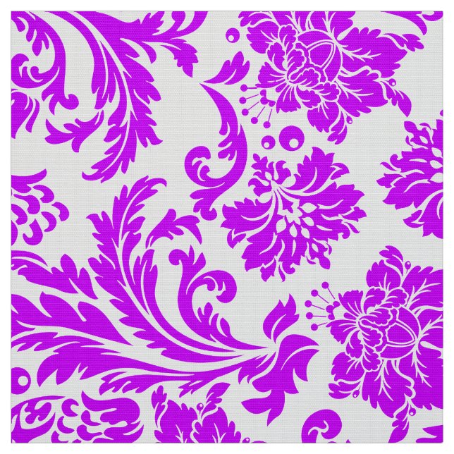 Skador för blå violett och vit Blommigt Tyg (Provkarta)