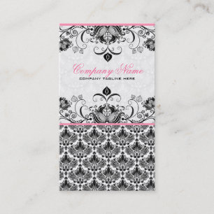 Skador för Black Rosa & White Retro Blommigt Mönst Visitkort