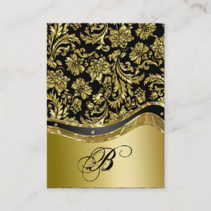 Skador för Blommigten Black & Guld Metallic Search Visitkort