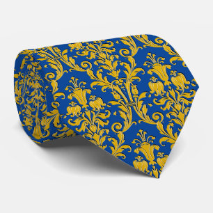 Skador för Blommigten Navy Blue Guld Slips