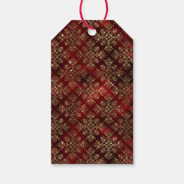 Skador för Elegant av guld Helgdag Gnistra Presentetikett (Framsidan)