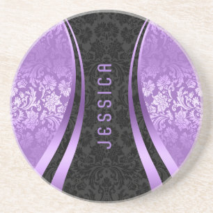 Skador för elegantens svarta och lavender-Blommigt Underlägg