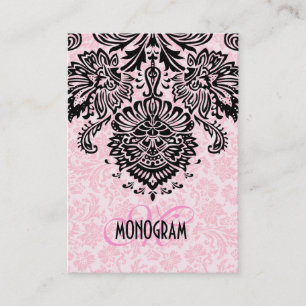 Skador för elegantens svarta och Rosa-Blommigt Visitkort